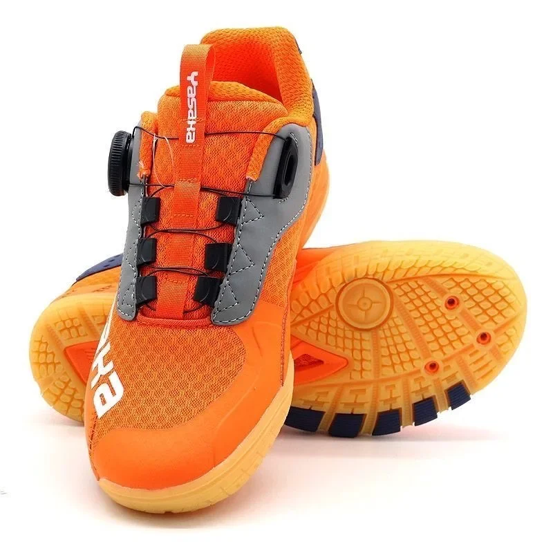 Hot Sale Badminton Shoe Men Women Orange Indoor Court Shoe Couples Quick Lacing Table Tennis Unisex Brand Training Shoes