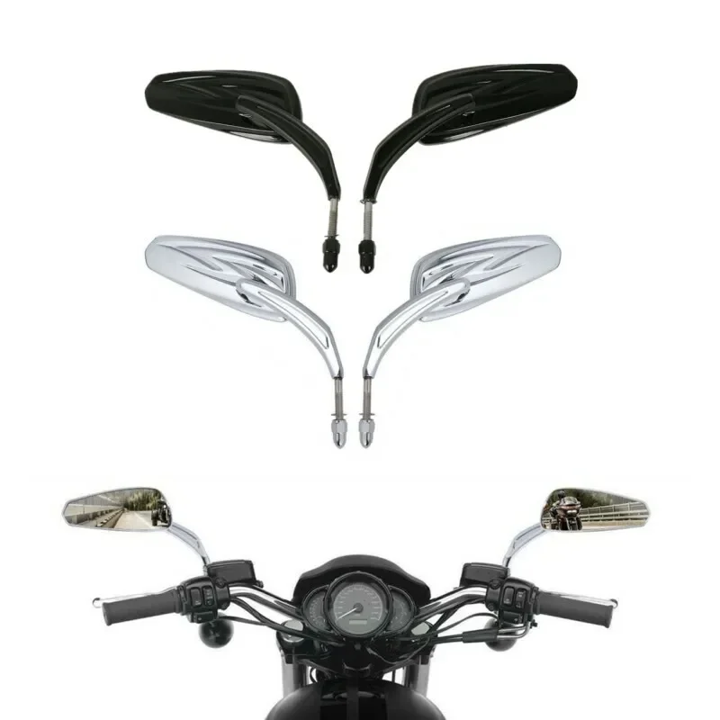 Espejos Retrovisores Negros Para Harley Davidson - Modelos Road Glide, Sportster, Dyna, Etc.