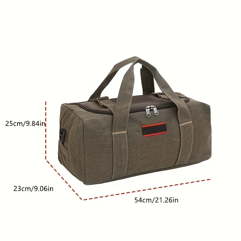 Outdoor Large Capacity Carry-on Men's Travel Tote Canvas Bag Large Duffel Bag Women's Back Packing Clothes Coffee Black Trip Bag