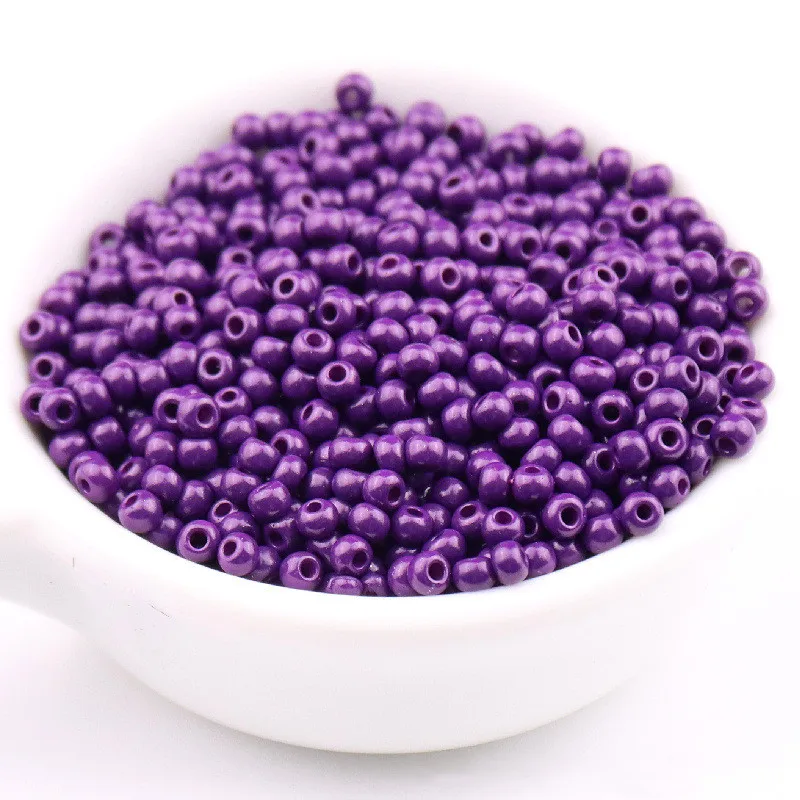 High-Quality Wear-Resistant Solid Color Glass Rice Beads