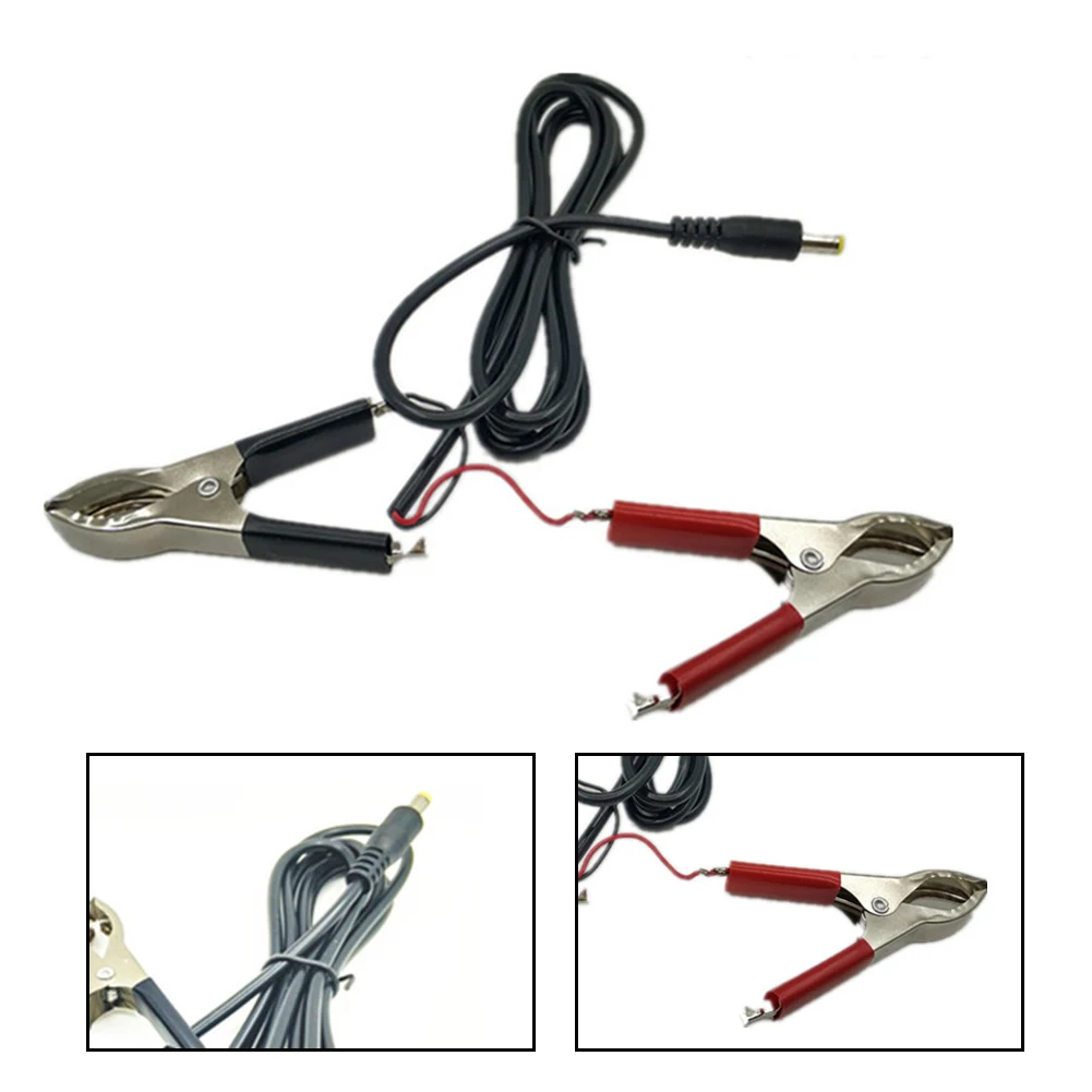 DC Power Plug Male Connector Alligator Clamp Wire Copper Plated 12V/24V Electrical Battery Crocodile Clamp 1.5m For LED Light