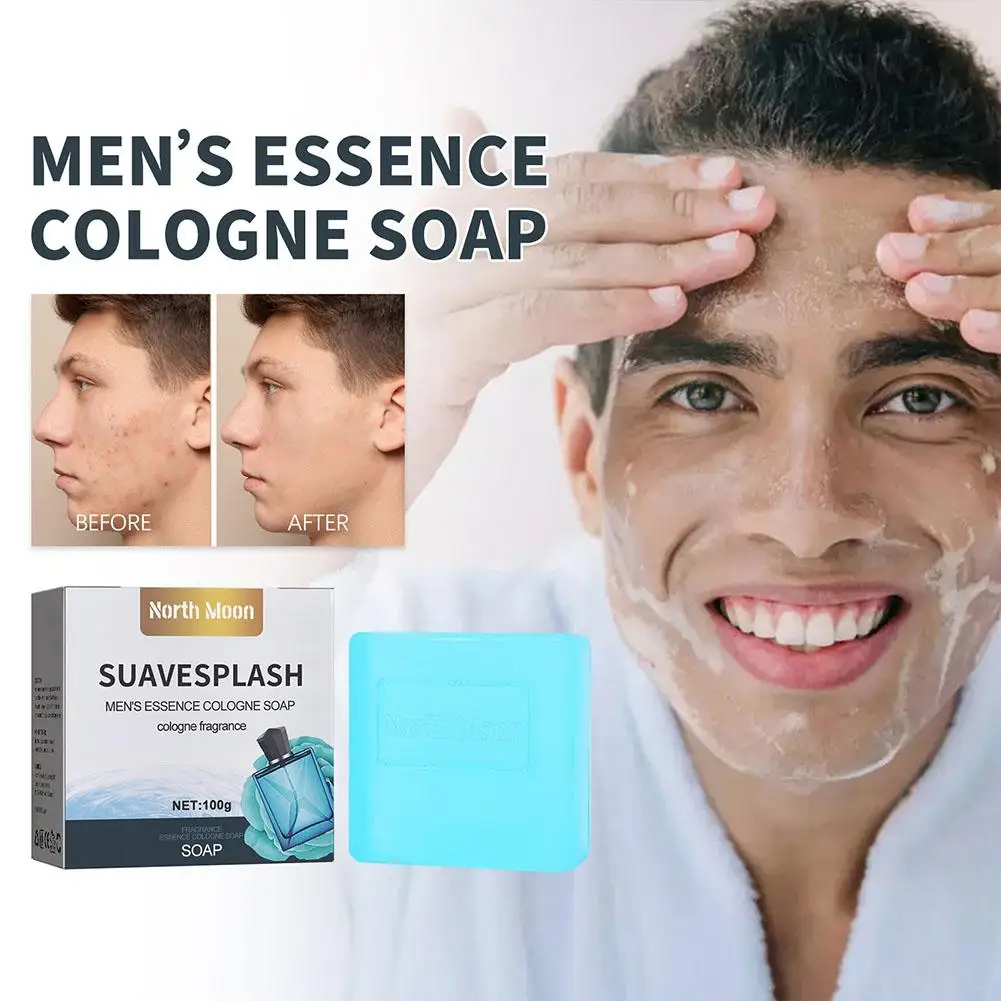 

Face Wash Soap for Men Cologne Fragrance Handmade Soap Gentle Refreshing Oil Control Anti Acne Remove Blackhead Body Bath S P7L7