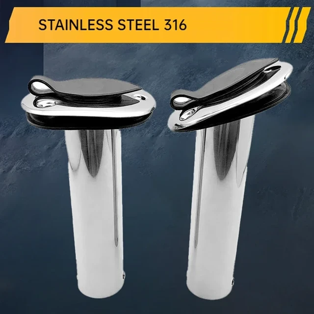 316 Stainless Steel Fishing Rod Holder with PVC Cap Inner Tube and Gasket  15/30/90 Degree for Boat Marine Accessories - AliExpress