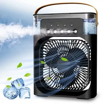 휴대용 선풍기 에어컨, USB 전기 선풍기, LED 야간 조명, 물 미스트, 재미있는 가정용 가습기, 3 in 1, 2024 신제품