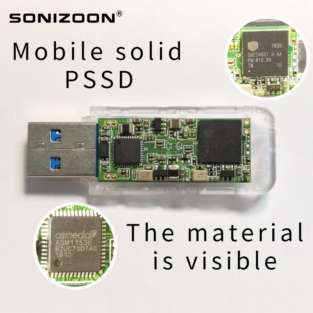 SONIZOON PSSD 64/128/256GB Portable Solid State Flash Drive PC External