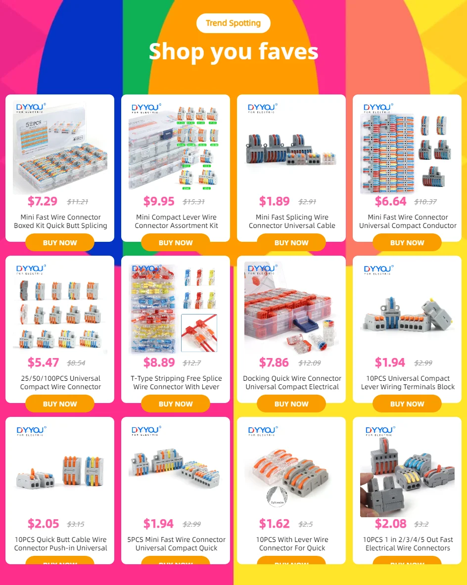 Description Picture 5 of item25PCS T-Type Led Splice Terminal Stripping Free Wire Connector With Fixing Hole Quick Branch Junction box lever Wiring connector