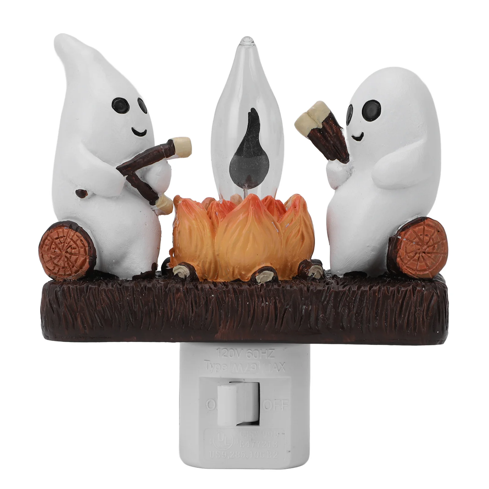Ghost Campfire Flickering Night Light Indoor Figurine Lamp Resin Wall Campfire Night Light for Home Decoration