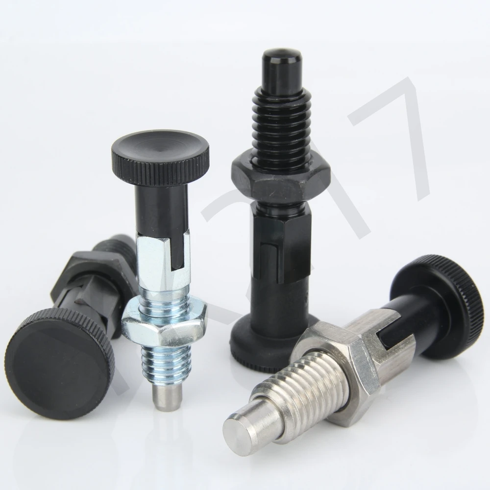 Hand Retractable Spring Self-Locking Indexing Bolts Locating Pins Index Plungers With Nuts YK217 cylindrical locating dowel pin stainless steel ball lock pins stainless steel knurled plungers