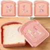 Portable Lunch Box Toast  Sandwich Case Bread Bag Large Capacity Bento Food Container Reusable Organizer Pink Letter Pattern 1