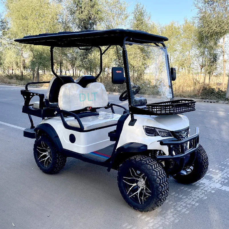Carrello Da Golf A 4 Posti Motore 5Kw Freno A Disco A Sospensione Indipendente Pneumatici Da 14 Pollici Carrello Da Golf Elettrico Fornitore Carrello 
