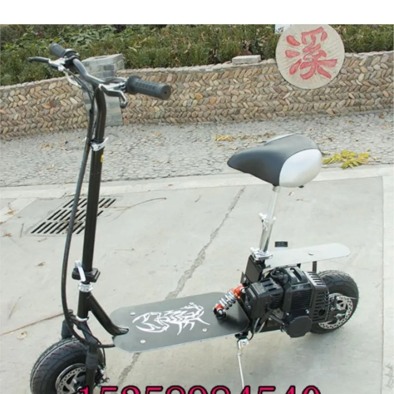 Two-stroke 52CC Electric Scooter Large Fuel Tank Folding Hand-pull Start