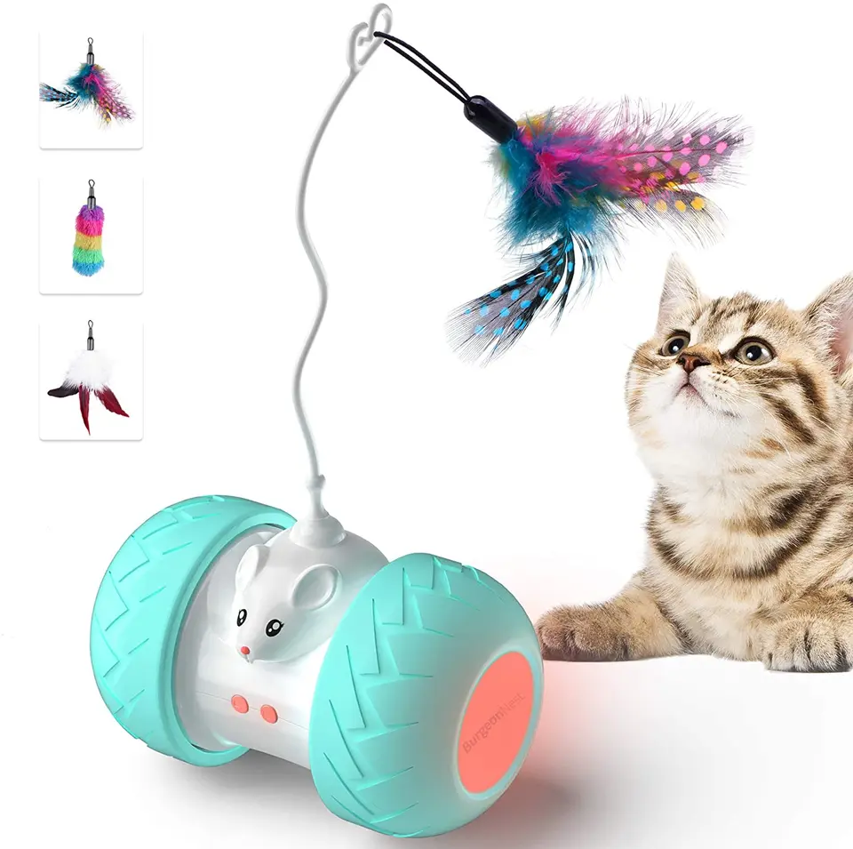 HOOPET Interactive Toys for Cats Indoor Kitten Rotating Toys Funny Exercise  Tower Boredom Turntable Teaser Plume Cat Durable Toy - AliExpress