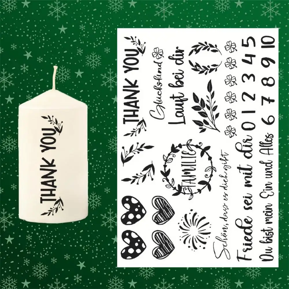 

Candle Decoration Exquisite Christmas Candle Tattoo Stickers Rich Color Film Decals for Classic Themed Party Supplies Party
