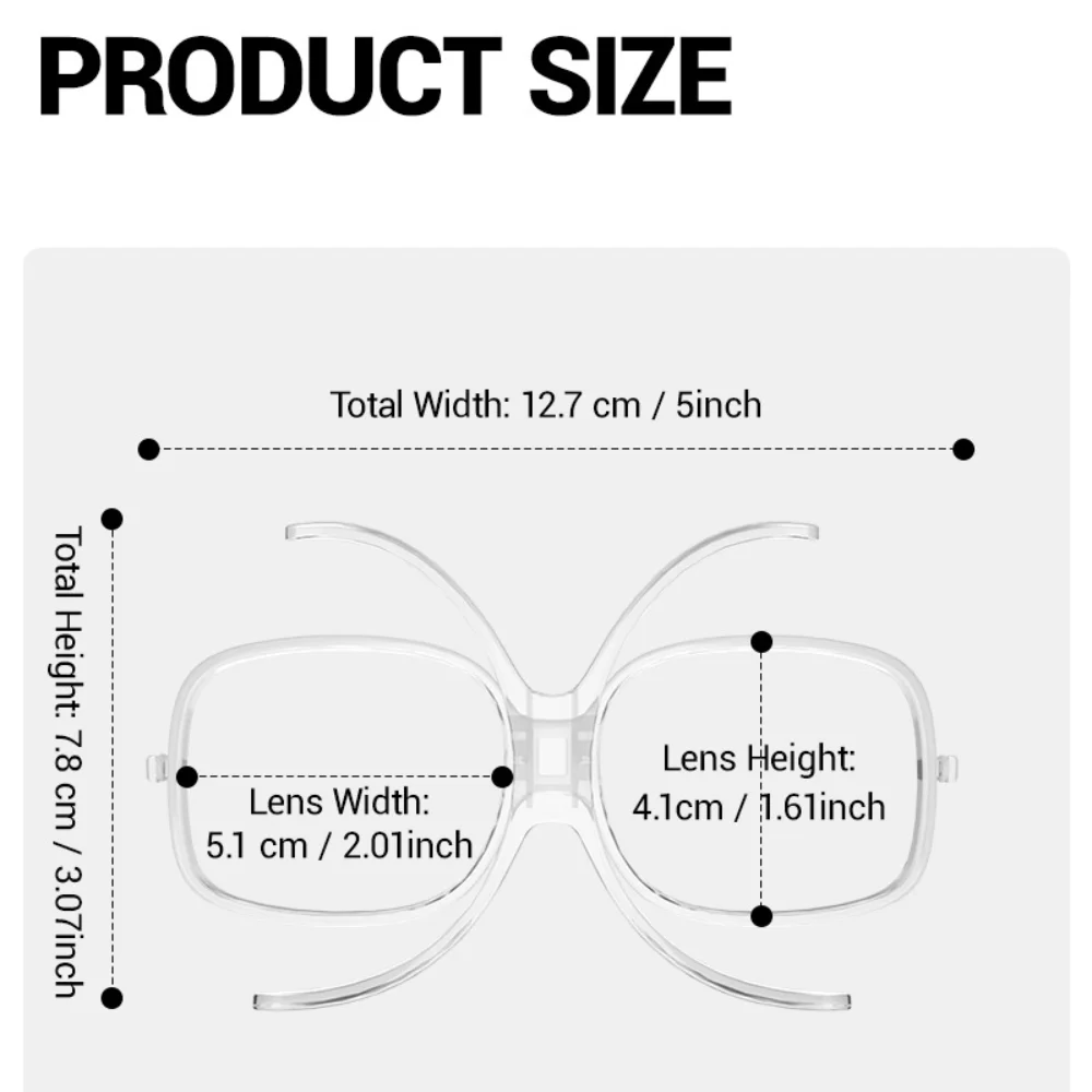 Myopia Frame for Kapvoe Ski Goggle Adjustable Snow Goggles Insert Clip-On Clip for Kapvoe Ski Goggle Myopia Frame Bike Frame