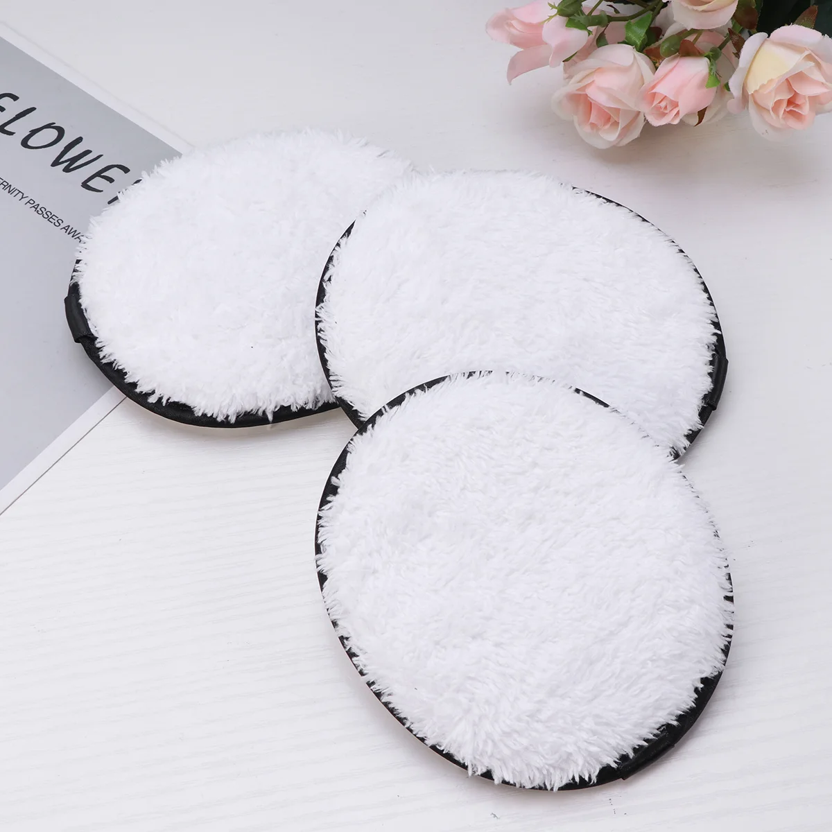 

3 Pcs Natural Remover Face Cleansing Pad Makeup Puffs Loofah Washable Microfiber Towel Cloth Pads Powder