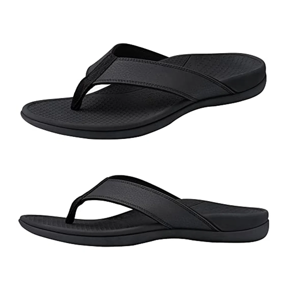 Men Orthotic Flip Flops with Arch Support Supportive Beach Slippers Comfortable Walking Slippers Non Slip for Feet Stress Relief
