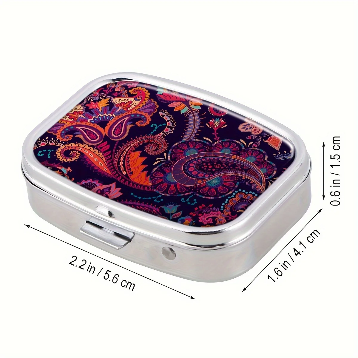 Safflower Pattern Medicine Box Medicine Box, Rectangular Decorative Medicine Box, Vitamin Pill Storage Box, for Pocket Wallet 3