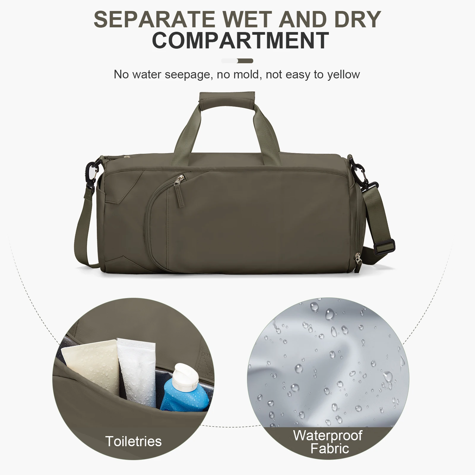 Gym Bag for Women Men with Shoe & Wet Compartment - Sea Bag for Travel, Sports, Fitness and Workout Sports Bag for Men and Women