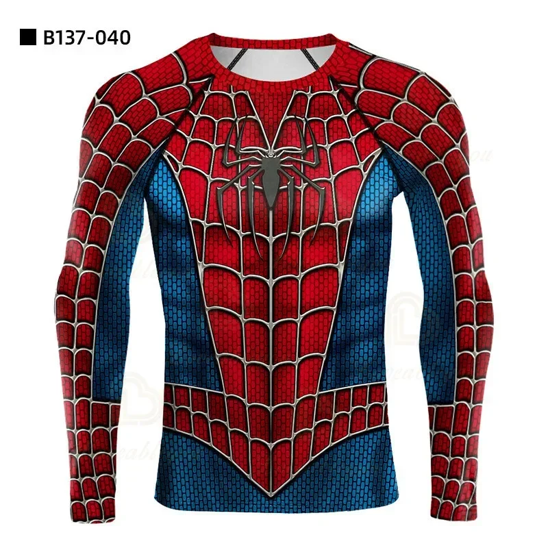 Nueva camiseta con estampado 3D de cómic retro de araña, camiseta de manga larga de moda de verano, disfraz de cosplay, camiseta de secado rápido para hombres
