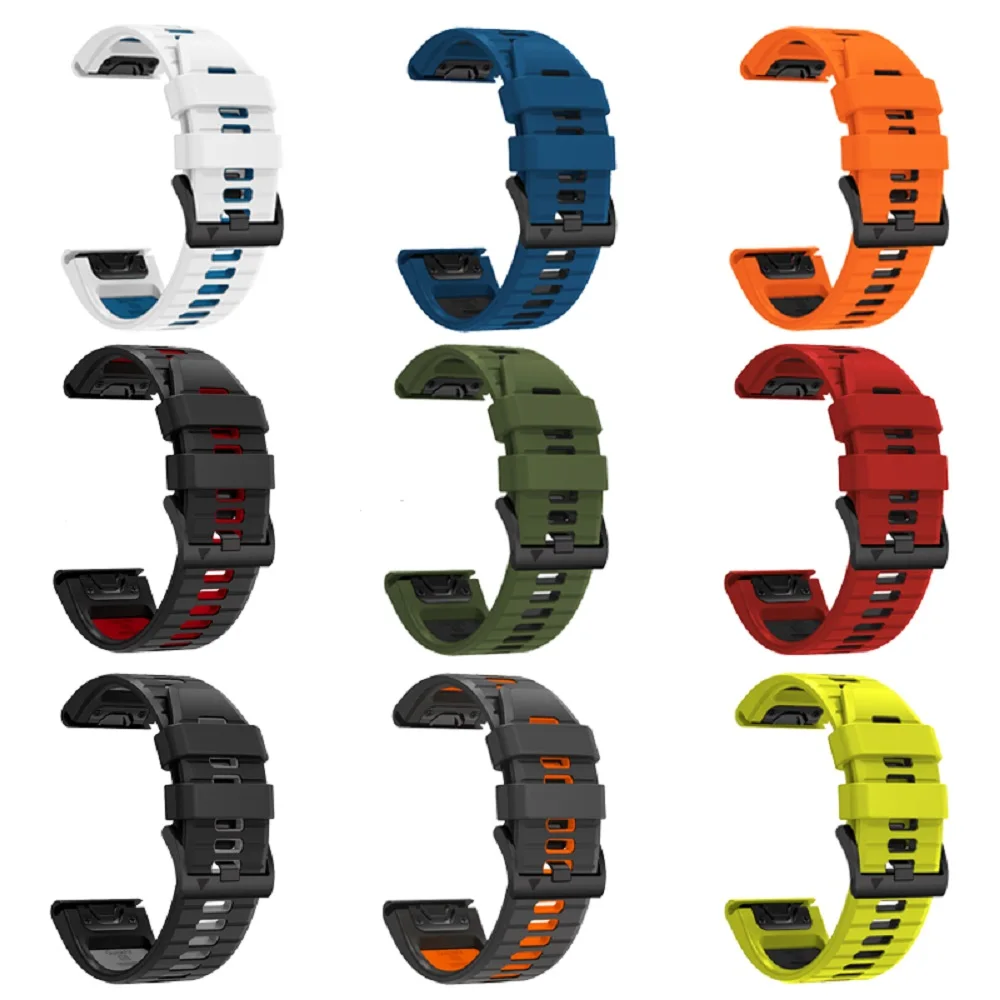 22 26MM Silicone WatchBand Strap For Garmin Fenix 7 7X 6X 6 Pro 5 5X Plus Epix Gen2 Enduro 2 WristStrap QuickFit Release Bracele