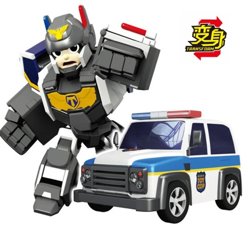 ToyCopTransformationAutoJusticeRescueTeamCarTransformRobot