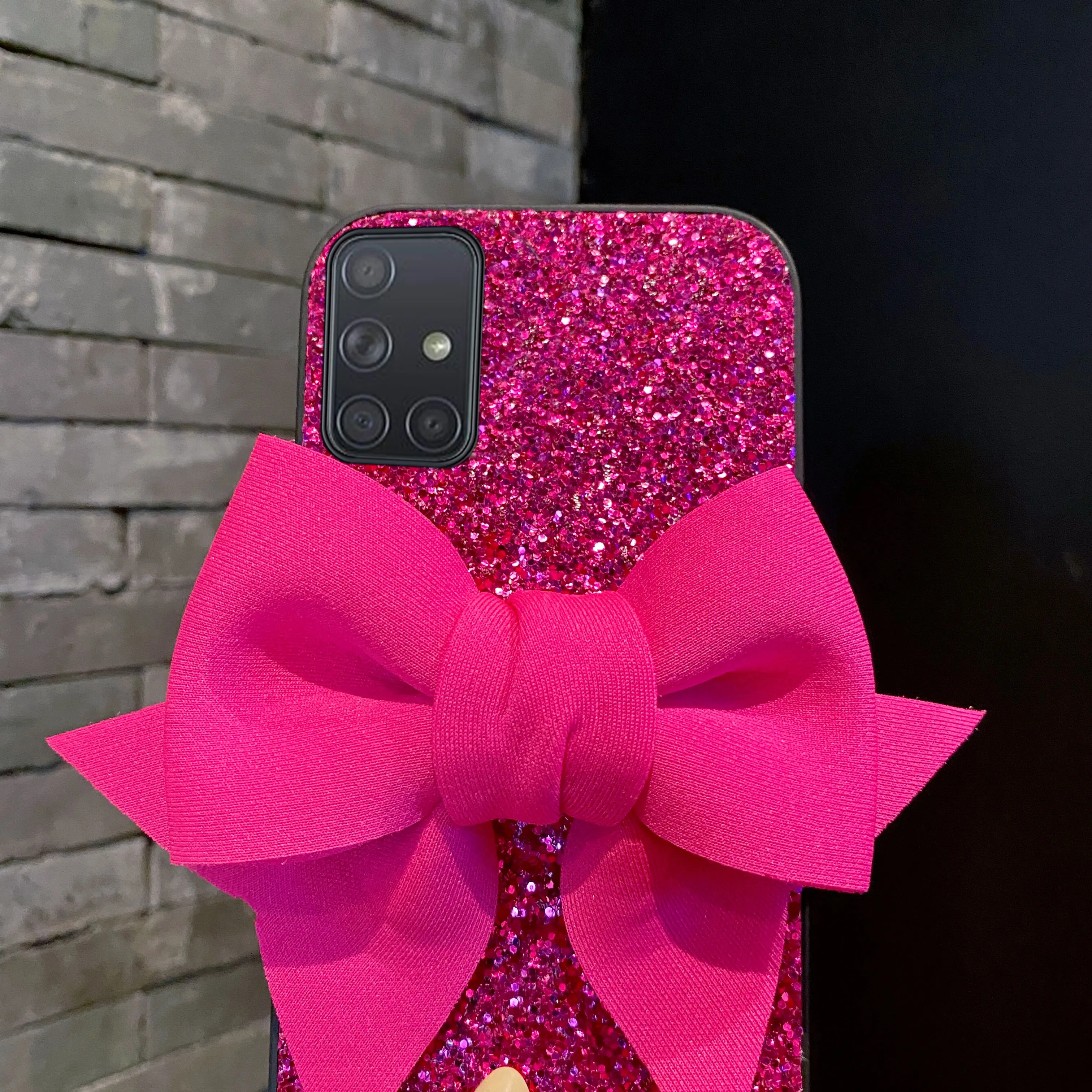 Luxury Rhinestone Bowknot Glitter Leather Fashion Phone Case - Cute Soft Cover