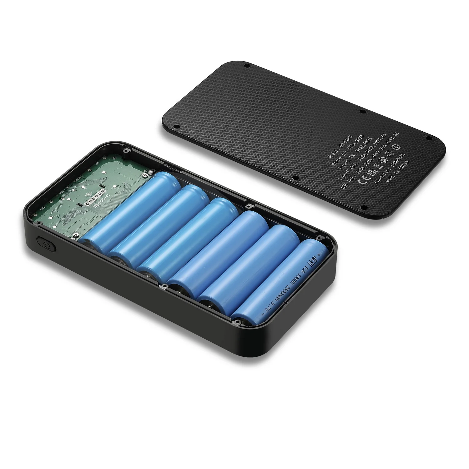 18650 배터리 보관함 보조배터리 케이스, 듀얼 USB 마이크로 USB C 타입 분리형 보조베터리 박스, 쉘 8*18650 배터리 거치대 케이스