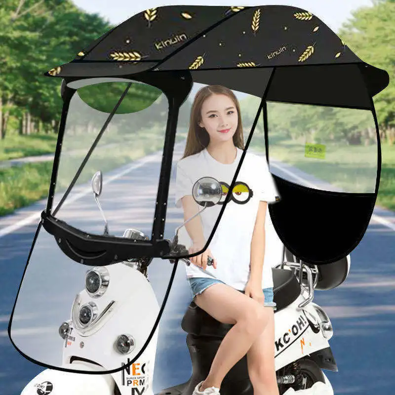 Electric Motorcycle Canopy Electric Vehicle Canopy General Scooter Motor Vehicle Umbrella Rainproof Thickened Sunshade Cover