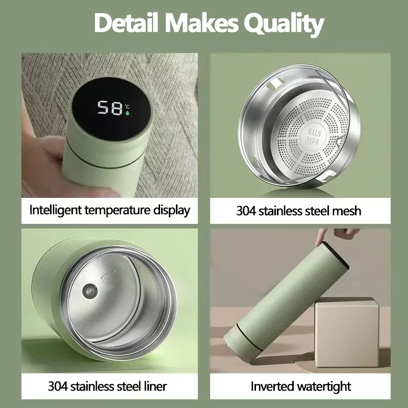 Intelligent Temperature Display Thermal Mug 304 Stainless Steel Thermos Bottle sports water bottle stainless steel cups portable water bottle