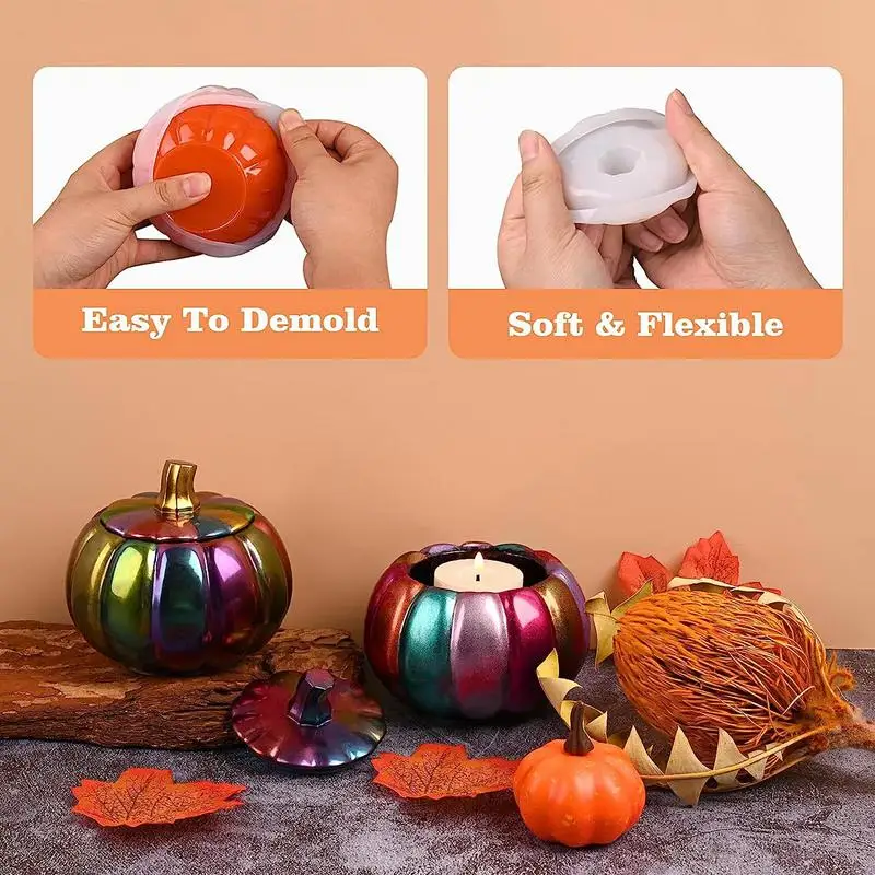 Résine Silicone Moules, EBANKU 6 Pcs Cercueil Boîte De Rangement Moule Araignée Hibou Crâne