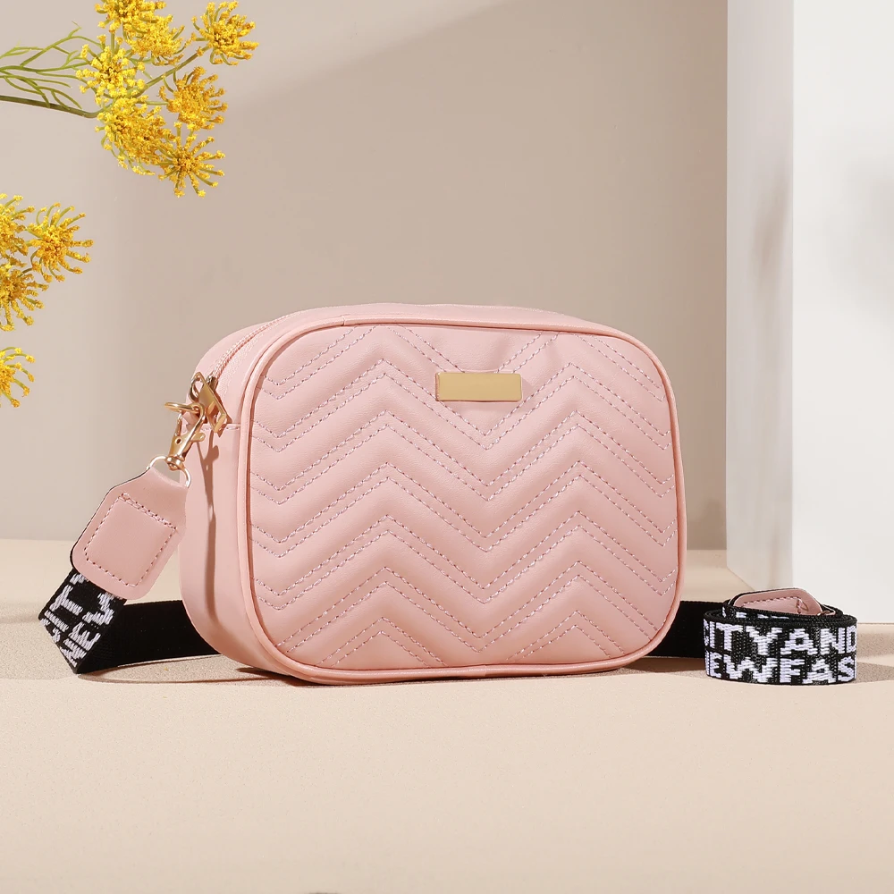 Shoulder Bag Square Quilted Detail Zipper Crossbody Bag For Women Classic All-Match Wallet