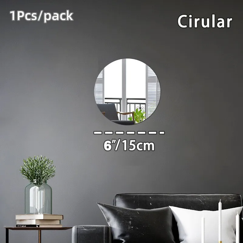 4Pcs 3D Mirror Wall Stickers DIY Square Acrylic Wall Decal Self-Adhesive  Mirror Sticker Home Decor Room Decoration 20/25/30CM - AliExpress