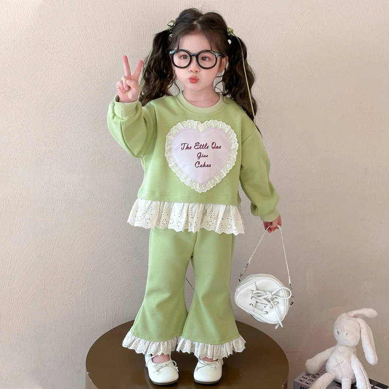 Matcha green sweatshirt and pants set