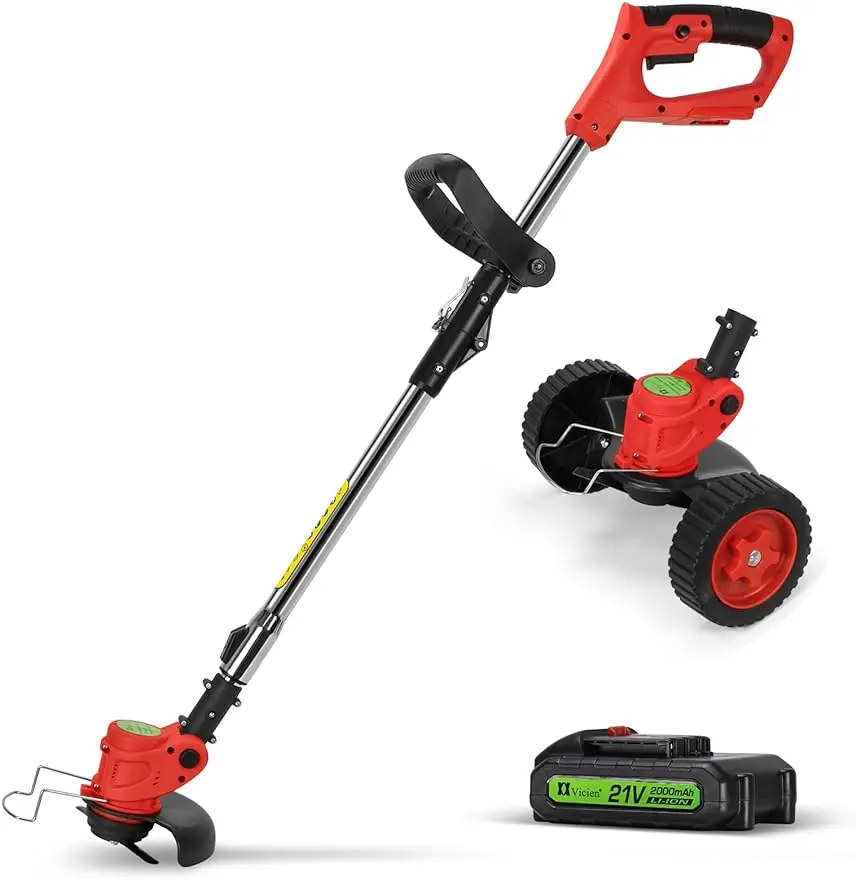 

Cordless Trimmer Weed MowerTrimmer,Lightweight 3-IN-1 with Edger Tool,Mower for Garden and Yard 3 Kinds of Blades,Liiion Battery