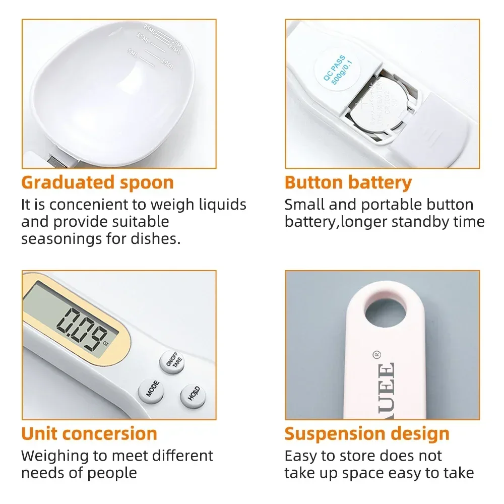 Mini Electronic Kitchen Scale 500g 0.1g LCD Measuring Spoon