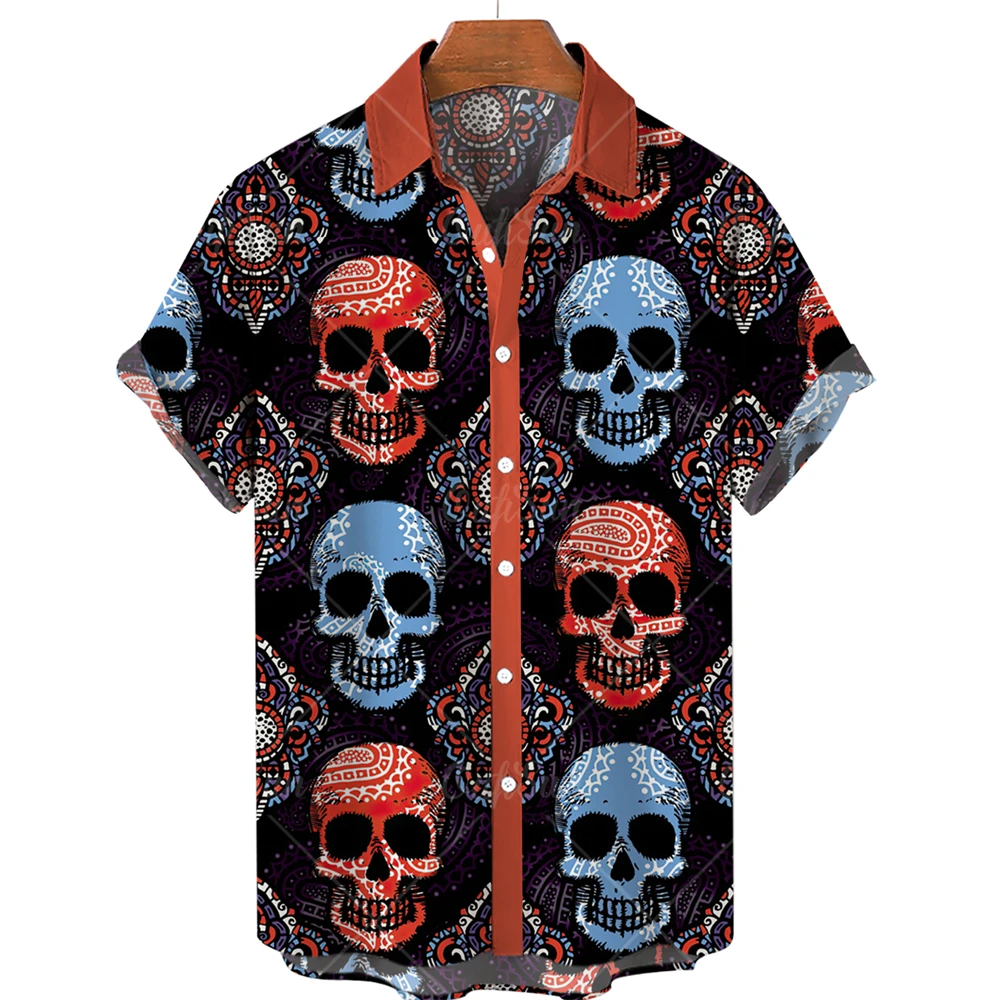 Hawaiian Shirts Men Summer Casual Short Sleeve Fashion Street Party Tops Oversized 5XL