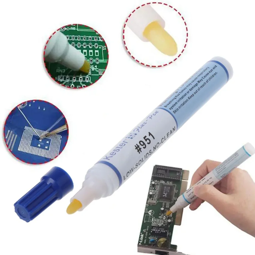Plusieurs stylos flux soudure colophane Kester 10ml en rangée