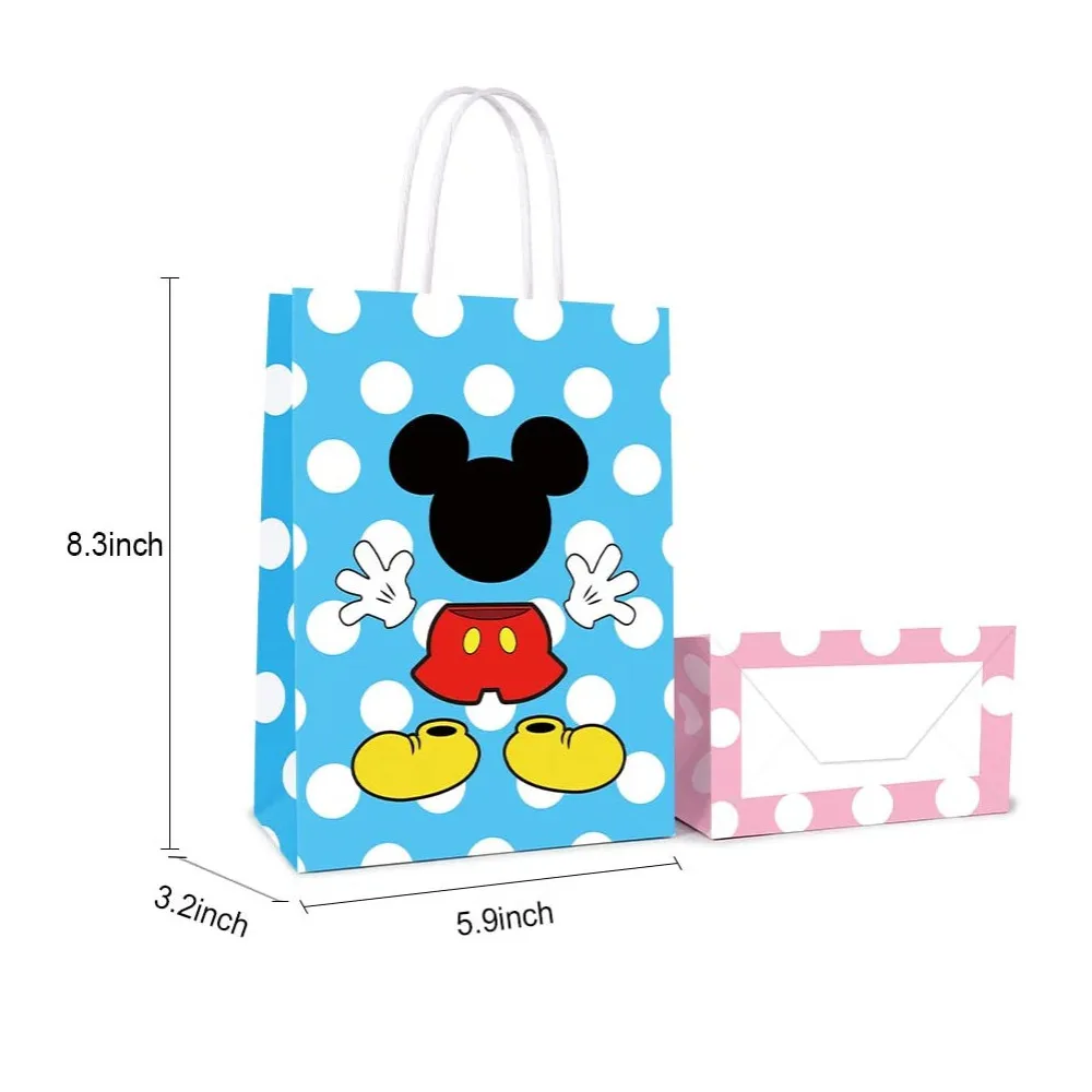 abdomen márketing egipcio Bolsas de regalo de Mickey y Minnie Mouse para decoración de fiestas de  cumpleaños, juego de bolsas de papel para dulces, suministros de fiesta  para niños y niñas, 12 piezas - AliExpress