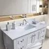Luxurious White Stone Bathroom Vanity Top 43"x22" with Ceramic Sink and Backsplash 1