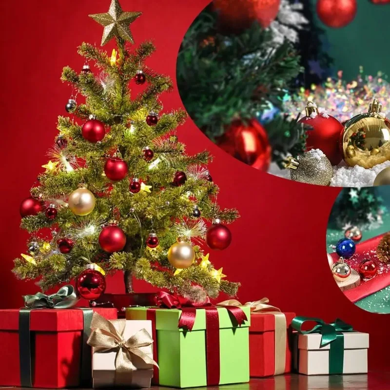 24pcs/box 3cm Christmas Tree Ball Bauble Hanging Home Party Ornament Decor Tree Decoration Balls Party Hanging Pendant Navidad