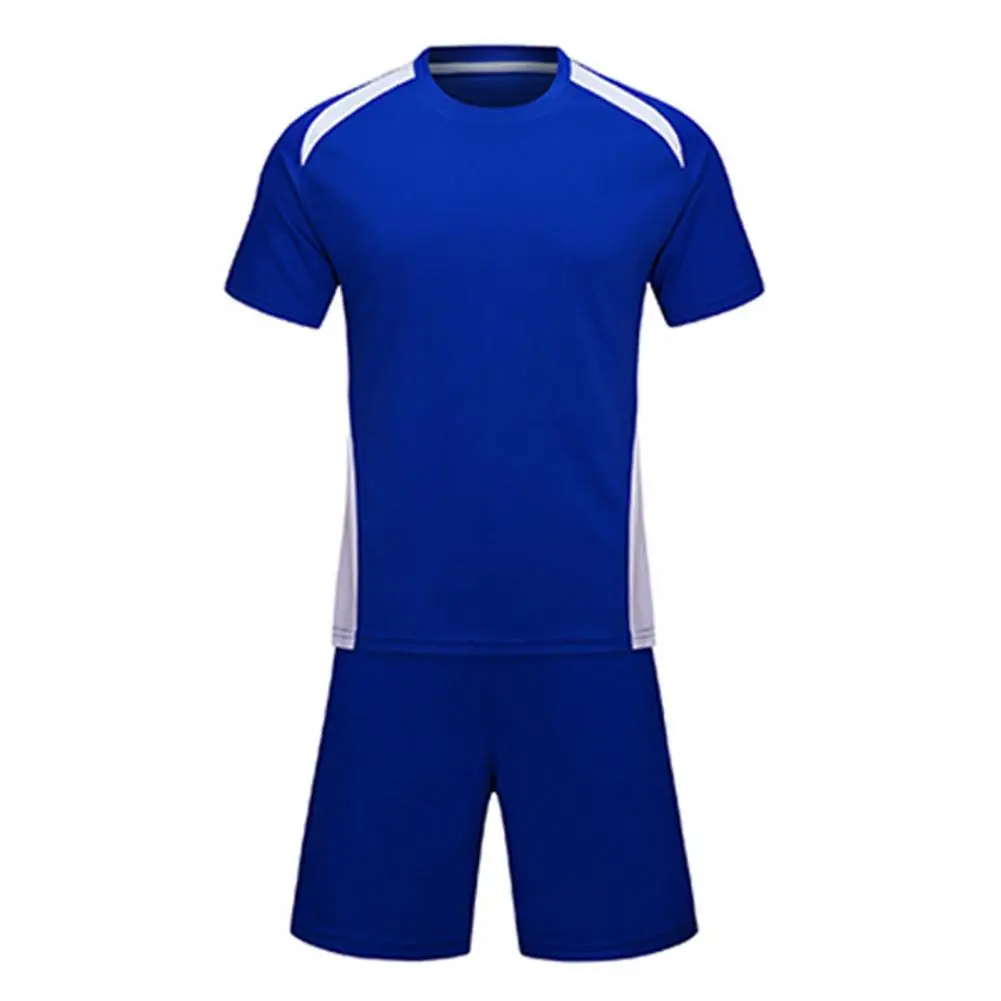 Soccer Set Men Sports T-shirt Shorts Contrast Color Sweat Wicking Sportswear Adult Soccer Jersey Sports Women Sets