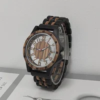 Men's Wood Quartz Watch Personalised Fashion Transparent Hollow Watch Timepieces Wooden Wrist Watches For Men Dropshipping 2