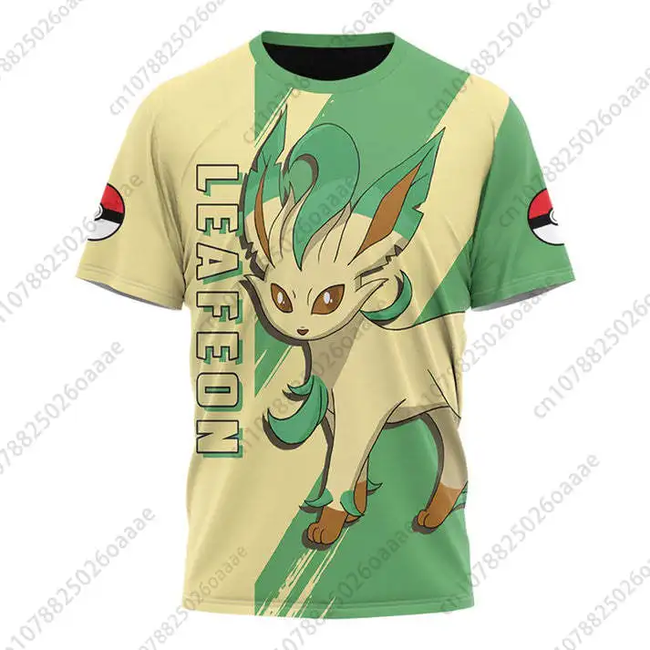 

Мужские и женские 3D футболки Pokemon Leafeon Koffing, спортивные и удобные детские футболки с коротким рукавом