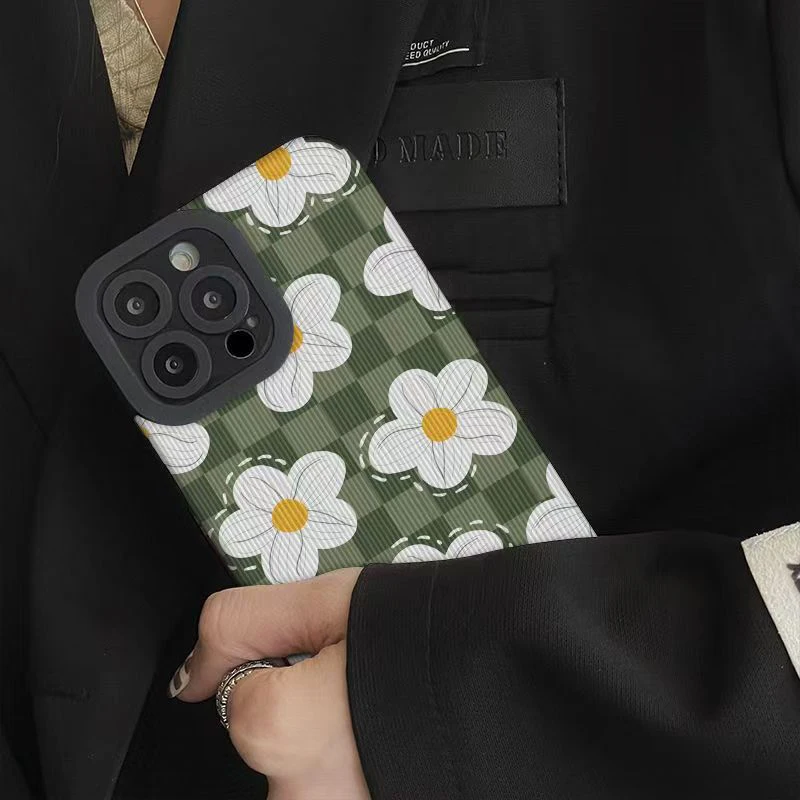 Stylish Sunflower Leather Silicone Shockproof Phone Case - Soft Full Back Cover