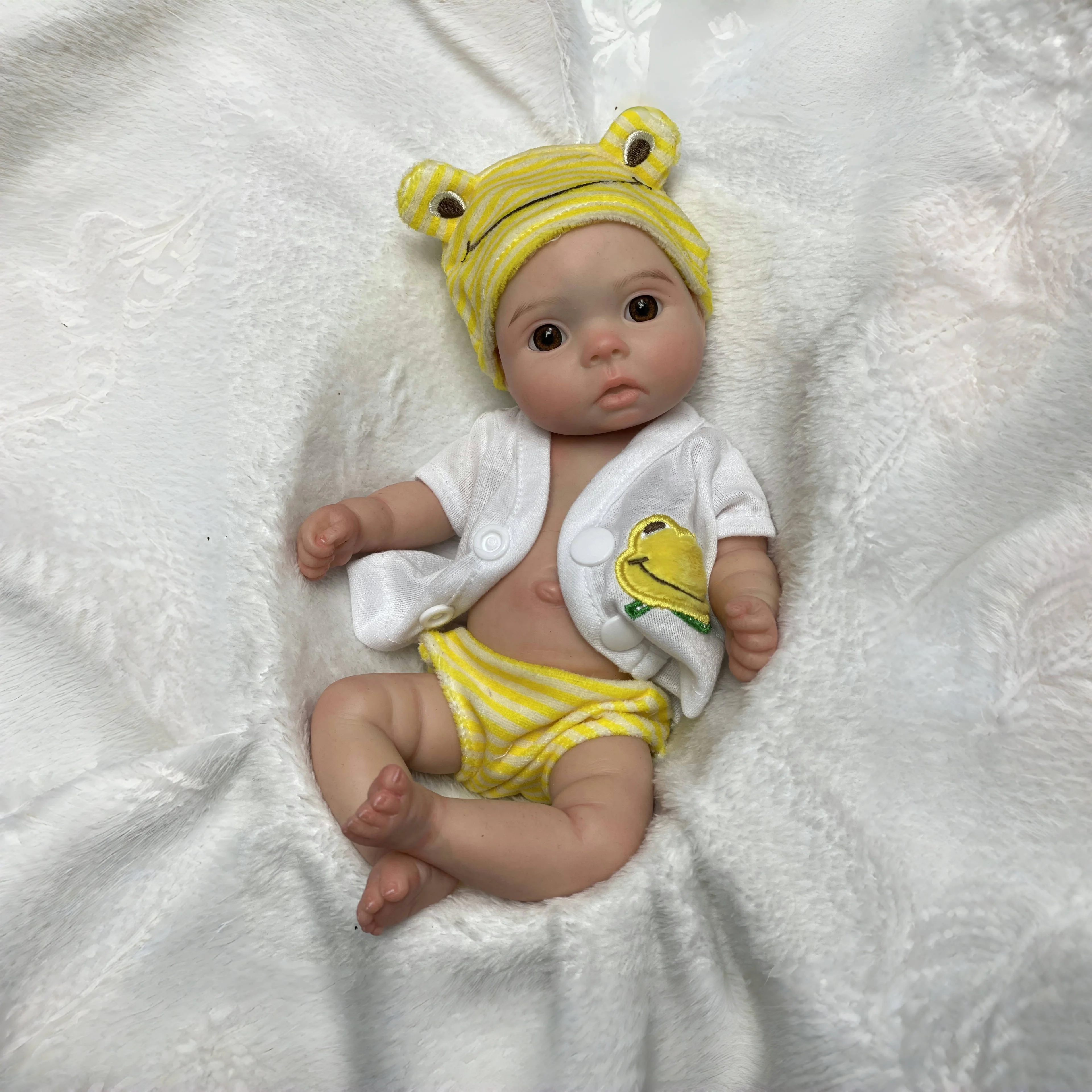 Mini Silicone Bebes Reborn Silicona Amazon 10Inch Open Eyes Girls