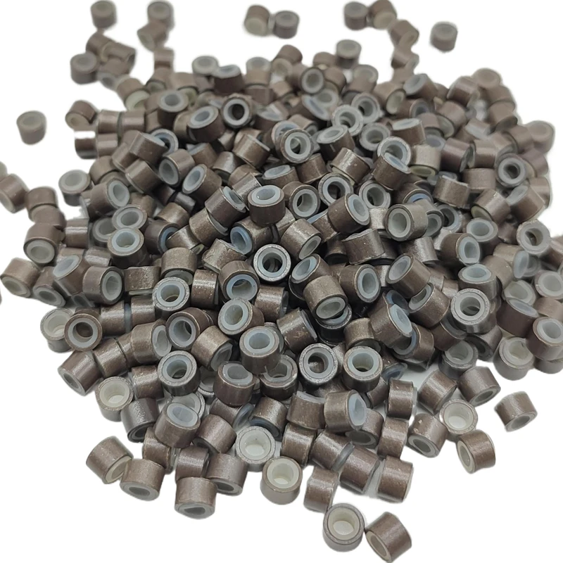 100 יחידות טבעות מיקרו מסיליקון להארכת שיער 5*3*3mm טבעות אלומיניום חרוזי קישור לשיער אביזרי עיצוב שיער