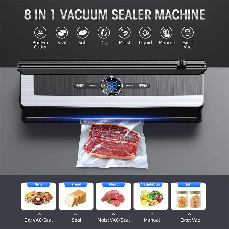 135W Vacuum Sealer Machine Custom Manufacturer Sellador Al Vacio for Food for Household Use With LED display 3