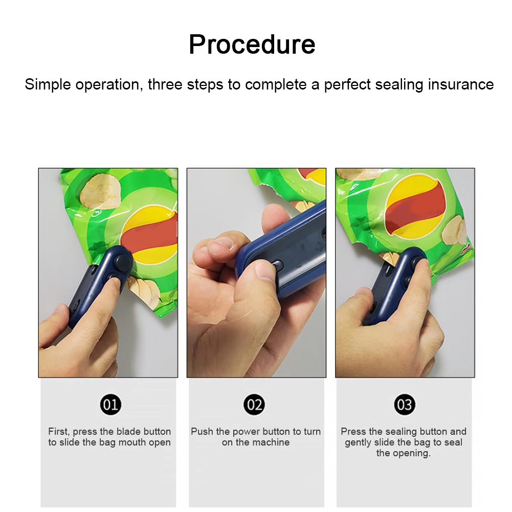 Mini Heat Bag Sealing Machine Handheld Sealer Portable Mini Sealer Plastic Bag Heat Sealer for Food Storage