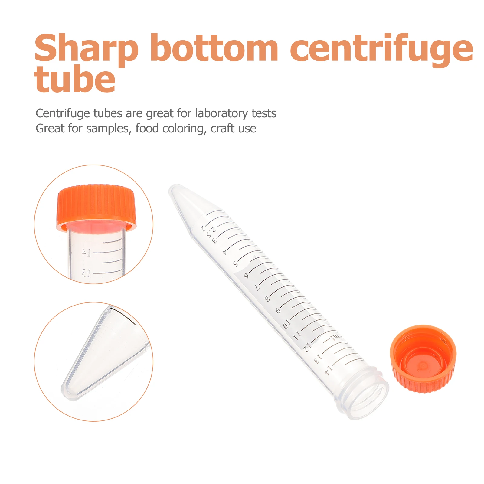 Centrifuge Tube 15ml 25Pcs Centrifugal Vials Science Centrifuge Test Tube Screw Cap Cone Bottom Sample Vial Laboratory Container plastic test tubes centrifuge tube