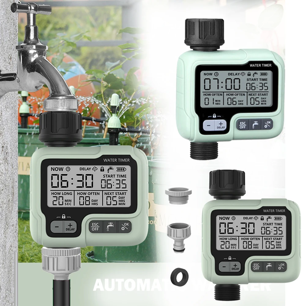 Watering Timer Irrigation Controller Large Screen Display Garden Digital Programmable Faucet Watering Irrigation System